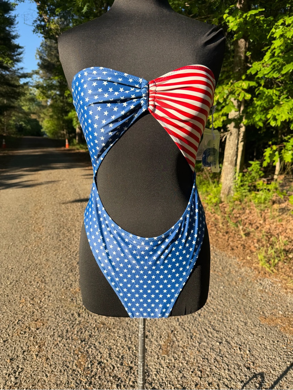 American Flag One-Piece Swim - Blue & Red - Picture 2 of 6